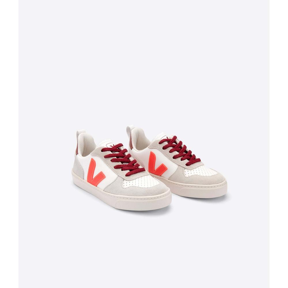 Veja V-10 BONTON Kids' Sneakers White/Orange | NZ 838UZG